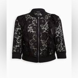 Torrid Black Lace Zip Up Jacket